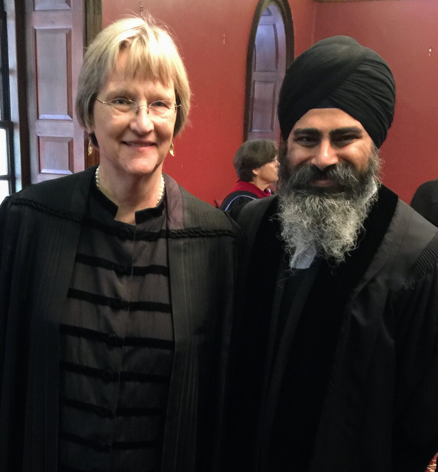 Harpreet Singh with Drew Faust