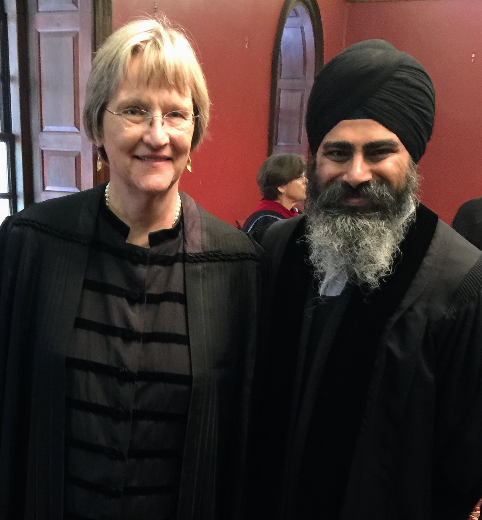 Harpreet Singh with Drew Faust